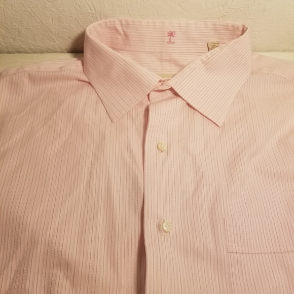 Tommy Bahama Pink Striped Mens Shirt Size 17 34-35 - Picture 6 of 8